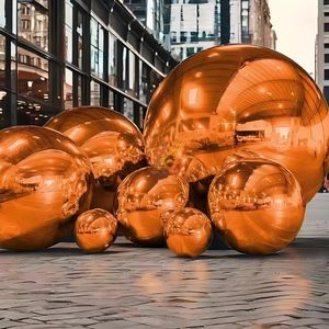 Thương mại niêm phong treo Sphere bán buôn Inflatable Disco màu xanh lá cây bạc vàng lớn khổng lồ lớn Đảng gương bóng - Product Image 4