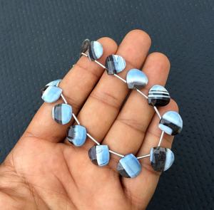 Haute qualité 23 pièces naturel bleu plus audacieux opale gemme facettes coeur forme Briolette perles pour bijoux faits à la main en gros - Product Image 3