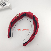 Serre-têtes en tissu et plastique de 6,5 cm de large avec perles et œil porte-bonheur, accessoires de coiffure scintillants pour Halloween, fêtes et cosplay