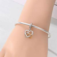 [Codedog] Bague d'amour romantique empilé argent plaqué breloque perle pendentif fabricant ventes directes conception originale bricolage bijoux fins
