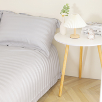 Ensemble de draps plats en bambou OEM très vendu literie en bambou 100% type de draps de lit rayés imprimés sur mesure en bambou biologique pour adulte