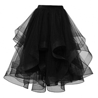 Falda de Malla Tallas S-XL, Falda de Baile Latino, Vestido de Fiesta, Dama de Honor, Cola de Pez, Falda de Longitud Media, Talla Grande, Falda Vaporosa