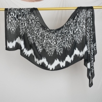 Nouveau foulard musulman en twill modal imprimé pour femme, motif Argyle et feuilles double face, extensible dans quatre directions, respirant, pour l'automne