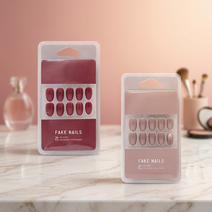 Faux ongles à presser en ABS pleine couverture style français, fabriqués en Chine, application prédécoupée, formes amande et stiletto - Product Image 3