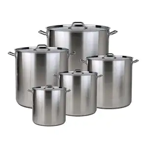commercial large stainless steel stock pot with heavy duty for sale