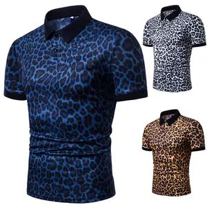 Wholesale Apparel 100%Polyester Over All Print Polo Shirts Animal Leopard Print Polo Shirts