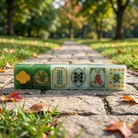 Set Ubin Mahjong Akrilik Tradisional Botanical American Mahjong Tiles 160 Ubin Set Mahjong Permainan Sosial