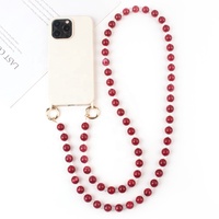 En gros, Perles en acrylique, lucite, plastique et verre, Lanière de téléphone portable à porter en bandoulière avec breloque, 17 couleurs pour coque de téléphone portable