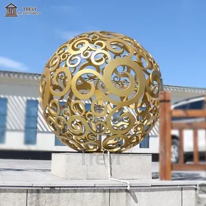 Metalen Ambachten Leveranciers Outdoor Grote Bol Holle Roestvrijstalen Mooie Bal Sculptuur