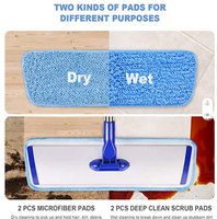 Nouvelle Serpillère Microfibre Plate en Acier, Pliable, Rotative à 360°, pour Nettoyage à Sec et Humide, avec Essorage Facile, Durable et Idéale pour un Nettoyage sans Effort