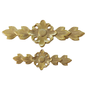 Poignée de meuble en laiton sculptée à motif floral, quincaillerie décorative pour tiroirs, armoires, placards, cuisine et mobilier de maison - Product Image 4