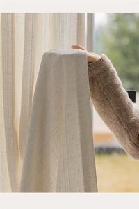 Gaze de lin translucide <span class=keywords><strong>opaque</strong></span> semi-occultant moderne personnalisable <span class=keywords><strong>rideau</strong></span> toutes saisons pour salon balcon chambre fenêtre - Product Image 3