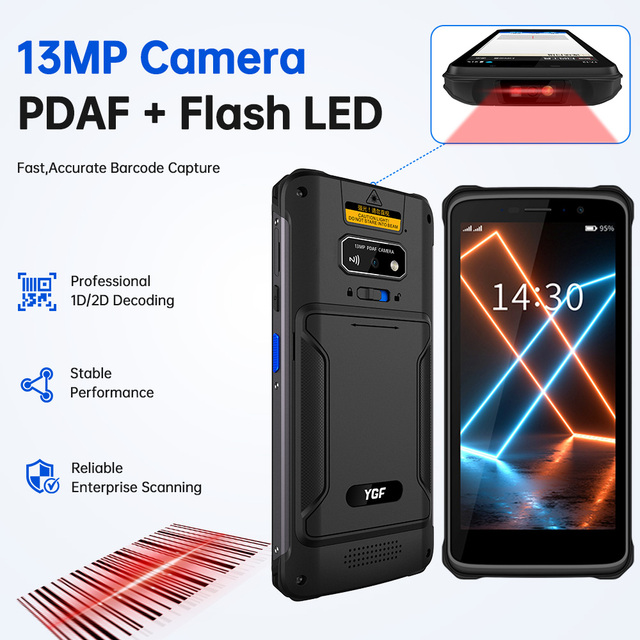 YGF F20U-ZP Handheld Terminal Scanner Octa-core 2.2GHz Processor 6inch Screen Android 14 4+64GB Memory-in Stock for Warehouse