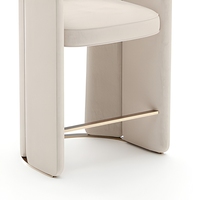 Tabouret de bar en cuir Caracole Overlap, ivoire, style moderne et luxueux