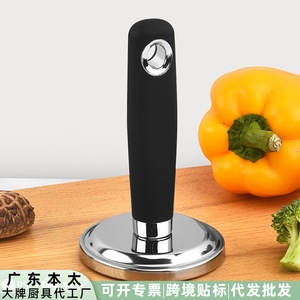 Presse à hamburgers ronde en acier inoxydable, outil de cuisine pour la préparation de viandes - Product Image 4