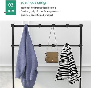 Appendiabiti da Ingresso in Ferro Battuto <span class=keywords><strong>con</strong></span> Panca Portascarpe e 2 Ripiani Portaoggetti, Ganci per Abiti, per Negozi di Abbigliamento - Product Image 5