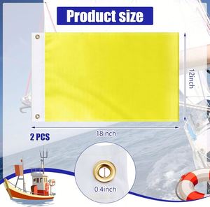 ธงสัญลักษณ์ทางทะเลแบบพับได้สีพื้นเรียบ 2 ชิ้น ขนาด 12x18 นิ้ว สำหรับการประกาศข้อความทางทะเล ใช้ในท่าเรือ - Product Image 3