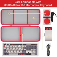 Étui de voyage rigide compatible avec le clavier mécanique 8BitDo Retro 108 108 touches et le pavé numérique intégré