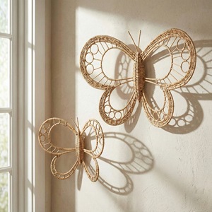 Sustainable Rattan <b>Wall</b> Decor Set Handmade Natural Decorative Accent Wholesale Supplier Lightweight Durable Vietnam - Product Image 4