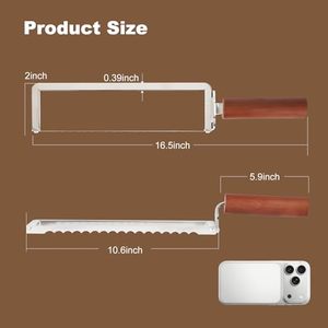 <span class=keywords><strong>Cuchillo</strong></span> para Pan con 6 Marcas de Medición Precisas, <span class=keywords><strong>Cuchillo</strong></span> para Pan de Acero Inoxidable con Hoja Dentada y Mango de Madera - Product Image 6
