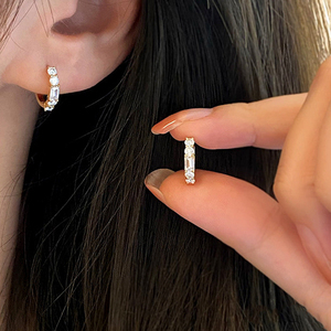 CANNER Dainty 18K Gold Plated Diamond <b>Hoop</b> <b>Earrings</b> Cz Zircon Stones 925 Sterling <b>Silver</b> Huggie <b>Earrings</b> <b>for</b> <b>Women</b> Girls - Product Image 1