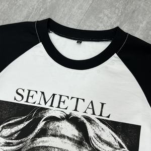 T-shirt Premium Streetwear Designer 100% Coton Col Rond Raglan Personnalisé T-shirt Lourd Imprimé Oversize à Manches Longues - Product Image 3