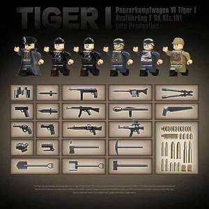 Série d'armes Overlord, modèle de char Tiger-1, 461 pièces, blocs de construction d'intelligence DIY pour garçons, ensemble emballé en boîte - Product Image 6