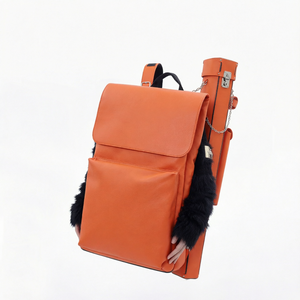 Étui de transport pour 5 queues de billard en cuir microfibre Orange Pool, format 1/2 - Product Image 1