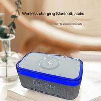 Intelligenter Bluetooth-Lautsprecher Kabelloses Ladegerät LED-Ambientelicht Wecker Nachtlicht Tragbarer Musik-Lautsprecher für den Nachttisch