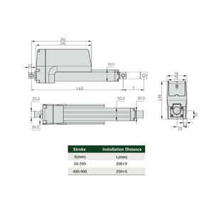 Attuatore Lineare Pesante PrimoPal IP66, 100mm al Secondo, 10000N, 1500kg, Corsa 750mm 800mm, Attuatore Lineare 12V - Product Image 5