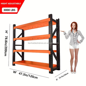 <span class=keywords><strong>Étagère</strong></span>s de rangement 200 kg, système de rayonnage pour garage et entrepôt, <span class=keywords><strong>étagère</strong></span>s métalliques robustes réglables pour usage domestique - Product Image 1