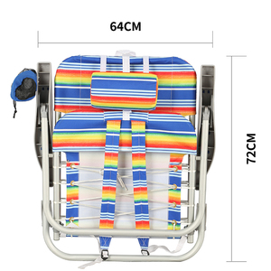 Silla de Playa Plegable Kejie de 4 Posiciones con Cordones, de Aluminio y Plástico, con Tela, Muebles de Exterior para Playa, Parque y Eventos al Aire Libre - Product Image 5