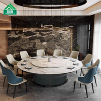 Elektrischer Quarzstein-Esstisch nach Maß für Hotelbankettsäle, private Clubs und gehobene gewerbliche Einrichtungen im neuen chinesischen Stil
