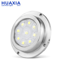 Projecteur LED HUAXIA 12V en résine, acier inoxydable 316, étanche IP68, blanc chaud 3500K, pour piscine et applications marines, angle de faisceau 120°, 252 LED