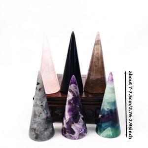 Nouveau produit Porte-bague en cristal naturel <span class=keywords><strong>Labradorite</strong></span> Quartz rose fumé Artisanat poli Décoration Cadeau en cristal pour bijoux - Product Image 5