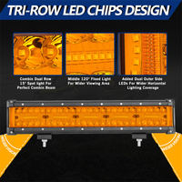 Barre lumineuse à LED 15 LED tout-terrain 110W 4x4 Barre lumineuse à LED Combo Beam Couleur ambre Barre lumineuse à LED pour camion Feux latéraux Véhicule Barre lumineuse à LED