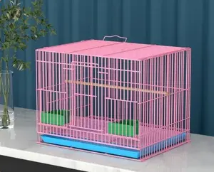 Geniş ve Şık Modern Kuş Kafesi Papağanlar ve İspinozlar için Cam ve Plastik 60x40x40cm - Product Image 3