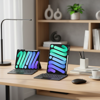 Pour iPad Mini 6e/7e génération, clavier magnétique détachable avec protection à 360° °   Support rotatif avec couvercle de protection et porte-stylo