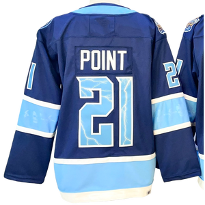 Camiseta de hockey de los Tampa Bay Lightning para hombre, 86 Nikita Kucherov, con nombre y número cosidos, azul, azul claro, blanco - Product Image 5