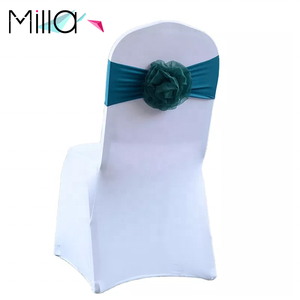 Cinta elástica 3d para silla, decoración para eventos, flor rosa, LICRA - Product Image 3