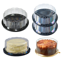 Boîtes d'emballage pour gâteaux ronds en plastique PET jetables de 6, 7, 8, 9, 10, 11, 12 pouces pour anniversaire