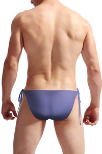 Biancheria intima <span class=keywords><strong>da</strong></span> <span class=keywords><strong>uomo</strong></span> all'ingrosso traslucida seta di ghiaccio a vita bassa slip con lacci - Product Image 6