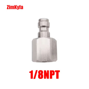 8mm CO2 Quick Connect Stainless Steel Air <b>Charging</b> Hose Release Coupler Male <b>Plug</b> 1/8"NPT/1/8"BSPP/M10*1.0 OEM Customizable - Product Image 1