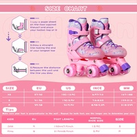 Patins à roulettes pour enfants débutants, garçons et filles, antidérapants, avec roues PU lumineuses, patins à roulettes quad réglables pour enfants, pour l'extérieur