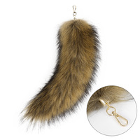 Queue de renard argenté moelleuse en fourrure naturelle, grande taille, pour fêtes de filles, décorations de fête créatives et amusantes - Vente en gros