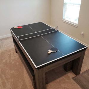 <span class=keywords><strong>Mesa</strong></span> de billar convertible multifunción, 7 pies, 3 en 1, con tapa de comedor, <span class=keywords><strong>ping</strong></span> <span class=keywords><strong>pong</strong></span>, 2 asientos de banco - Product Image 5
