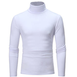 Vente en gros d'usine T-shirts en polyester uni à manches longues T-shirt à <span class=keywords><strong>col</strong></span> roulé Pull à <span class=keywords><strong>col</strong></span> roulé Vêtements intérieurs Maillot de corps pour hommes - Product Image 5