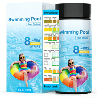 Bandelettes de test d'eau pour piscine et spa 8-en-1 multiparamètres, résultats rapides, 50/100 bandelettes pour spas W-8