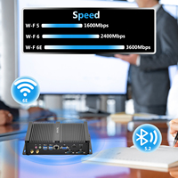 PC Mini yang kuat, prosesor Core i7-1165G7, RAM DDR4/NVMe SSD, layar ganda 4K, 2x RS232, PC Industri tanpa kipas