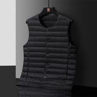 Gilet à col rond pour hommes 90% Veste intérieure mince en duvet de canard blanc pour l'automne Vêtements d'extérieur en gros
